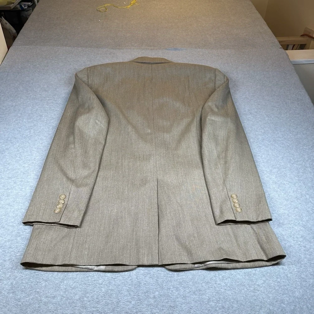 Lauren Ralph Lauren Blazer Mens 46L Bird's‎ Eye Pattern Tweed Beige Brown